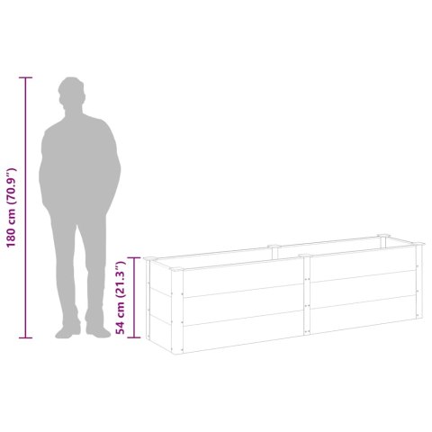  Podwyższona donica ogrodowa, 200x50x54 cm, WPC, szara Lumarko!