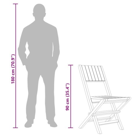 VidaXL Składane krzesła ogrodowe, 2 szt., 47x61x90 cm, drewno tekowe