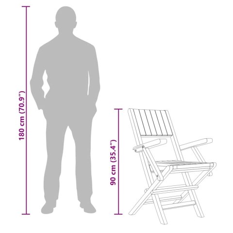 Składane krzesła ogrodowe, 2 szt., 55x61x90 cm, drewno tekowe Lumarko!