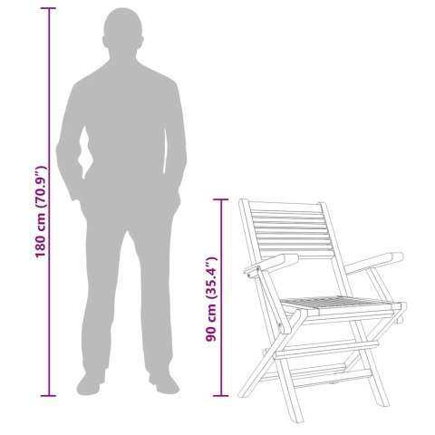 Składane krzesła ogrodowe, 2 szt., 55x62x90 cm, drewno tekowe Lumarko!