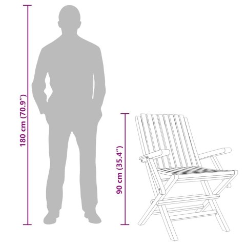 Składane krzesła ogrodowe, 2 szt., 61x67x90 cm, drewno tekowe Lumarko!