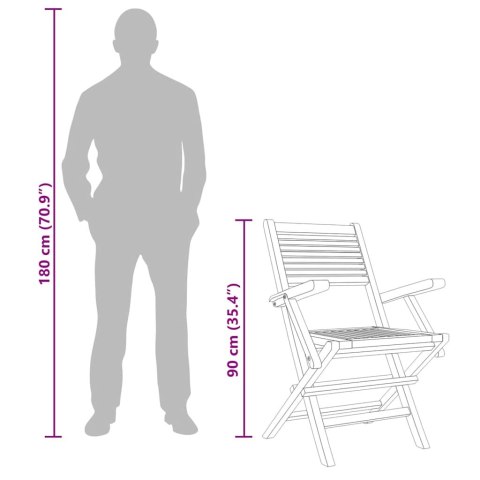 Składane krzesła ogrodowe, 4 szt., 55x62x90 cm, drewno tekowe Lumarko!