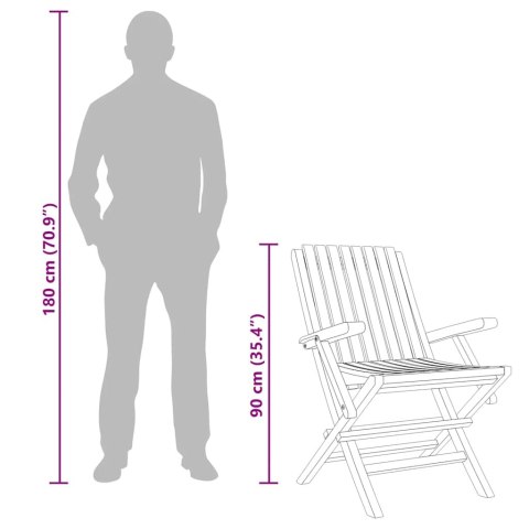 Składane krzesła ogrodowe, 6 szt., 61x67x90 cm, drewno tekowe Lumarko!