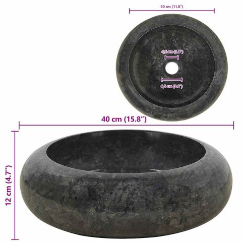  Umywalka, 40 x 12 cm, marmurowa, czarna Lumarko!