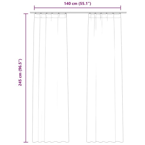  Zasłony zaciemniające z haczykami, 2 szt., aksamitne, granatowe Lumarko!