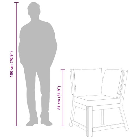  Moduł sofy narożnej z ciemnoszarą poduszką, drewno akacjowe Lumarko!