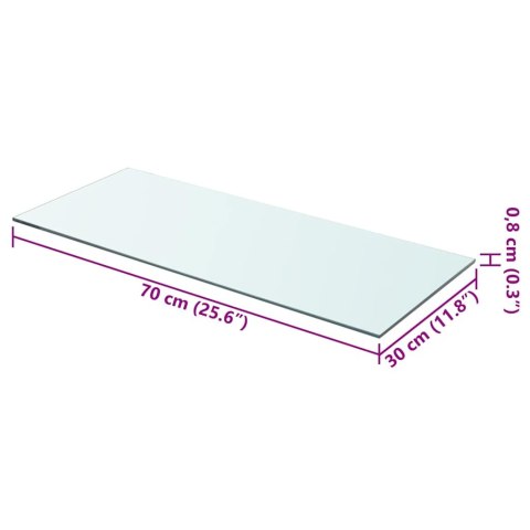  Półka szklana, bezbarwny panel, 70x30 cm Lumarko!