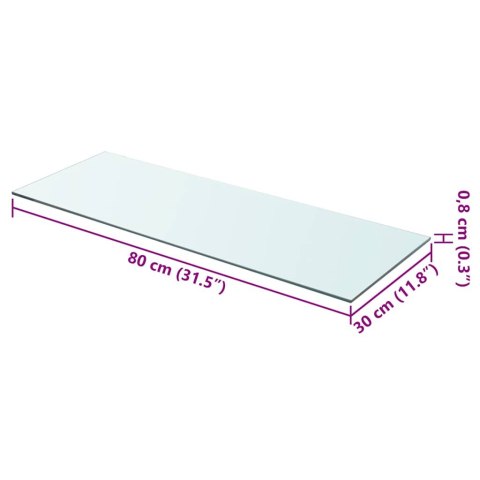  Półka szklana, bezbarwny panel, 80x30 cm Lumarko!