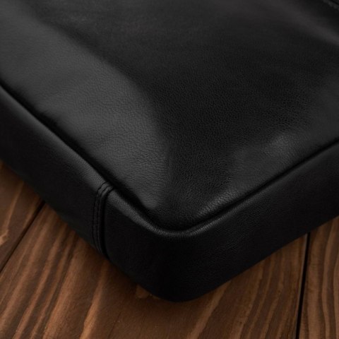 Torba męska na laptopa na ramię i do ręki skórzana czarna Paolo Peruzzi AL-09-BL