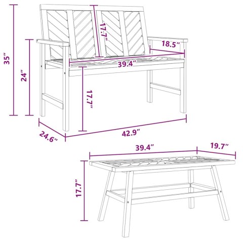Zestaw wypoczynkowy w ogrodzie 3 pcs Brązowy Lumarko!