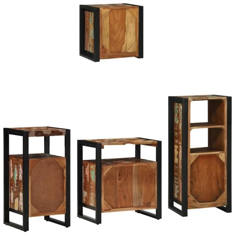 Zestaw mebli łazienkowych z półką 4 pcs Lite odzyskane drewno Lumarko!