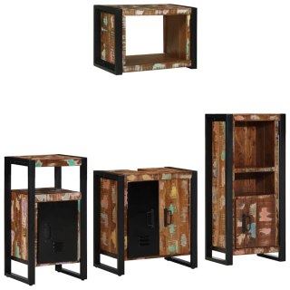 Zestaw mebli łazienkowych z półką 4 pcs Lite odzyskane drewno Lumarko!