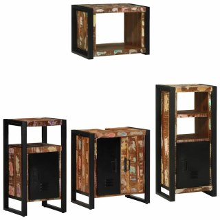 Zestaw mebli łazienkowych z półką 4 pcs Lite odzyskane drewno Lumarko!
