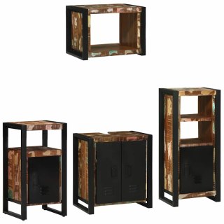 Zestaw mebli łazienkowych z półką 4 pcs Lite odzyskane drewno Lumarko!