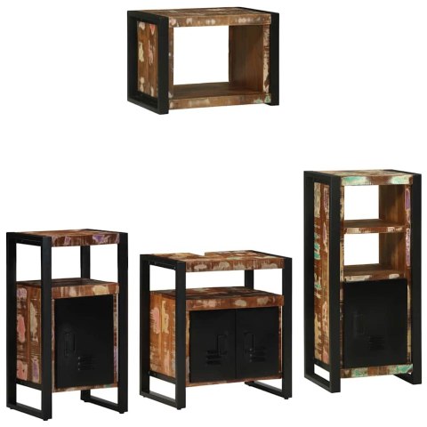 Zestaw mebli łazienkowych z półką 4 pcs Lite odzyskane drewno Lumarko!