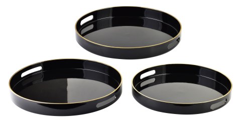 Komplet 3 Tac Dekoracyjnych Okrągłe 38x38x4cm/35x35x4cm/33x33x3,5cm