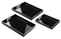 BLANCHE BLACK Komplet 3 Tac dekoracyjnych 40x30x4cm/35x25x3,5cm/30x20x3,5cm