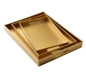 BLANCHE GOLD Komplet 3 Tac Dekoracyjnych40x30x4cm/35x25x3,5cm/30x20x3,5cm