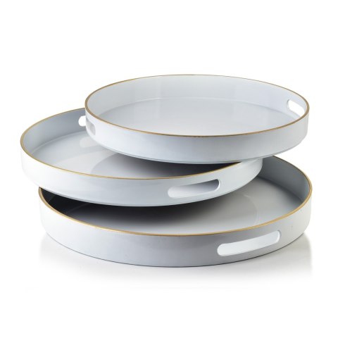 Komplet 3 Tac Dekoracyjnych Okrągłe 38x38x4cm/35x35x4cm/33x33x3,5cm