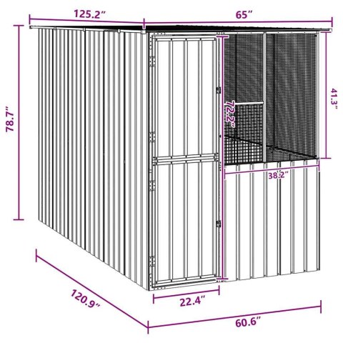 Klatka dla Ptaków Anthracite 215x78x200 cm, ocynkowana stal Lumarko!