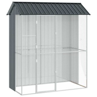 Klatka dla ptaków z przechowywaniem Antracyt 215 x 110 x 247 cm Lumarko!