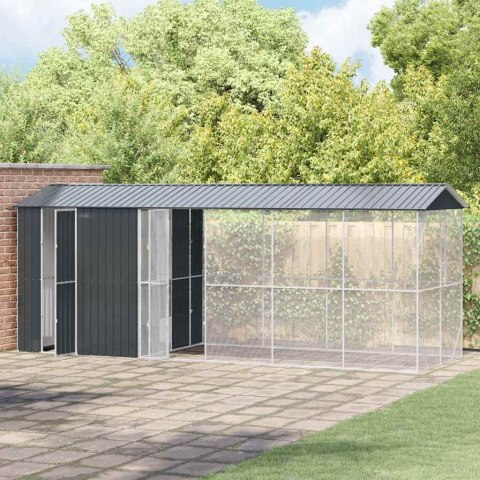 Klatka dla ptaków z rozszerzeniem antracyt 210x640x247 cm, stalowa Lumarko!