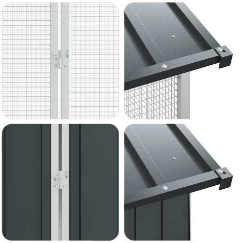 Klatka dla ptaków z rozszerzeniem antracyt 210x640x247 cm, stalowa Lumarko!