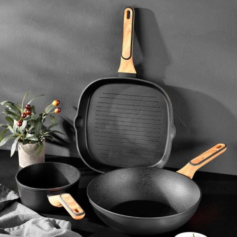 Patelnia Grillowa Multiclad 28cm Bergner Bg-56041 Charcoal