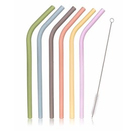 Słomki Silikonowe Do Napojów Wielorazowe 6 Szt. + Czyścik Banquet