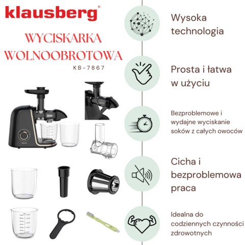 Sokowirówka Wyciskarka Wolnoobrotowa Klausberg Kb-7867