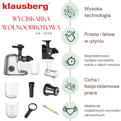 Sokowirówka Wyciskarka Wolnoobrotowa Klausberg Kb-7868
