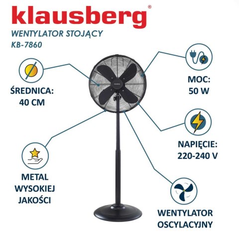 Wentylator Wiatrak Podłogowy Klausberg Kb-7860