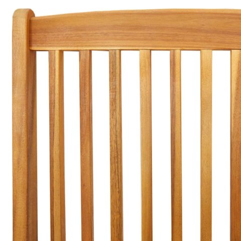 Zestaw 6 składanych krzeseł ogrodowych z szarym poduszkiem - Solidne akacjowe drewno Lumarko!