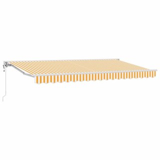 VidaXL Rama markizy Żółty i Biały 400 x 200 cm Poliester z powłoką PU