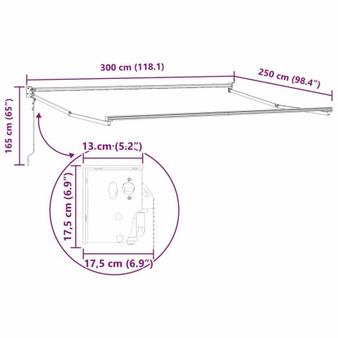Automatyczna Markiza Rozkładana Czarna 300x250 cm Lumarko!