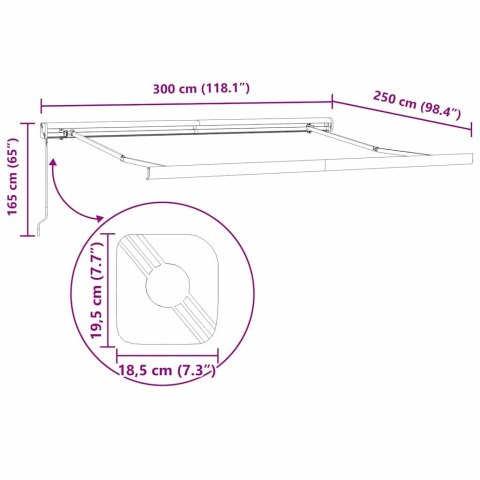 Kolorowy Daszek na Taras 300 x 250 cm Lumarko!
