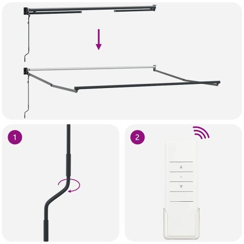 Automatyczna chowana markiza vidaXL Czarna 350x250 cm Lumarko!