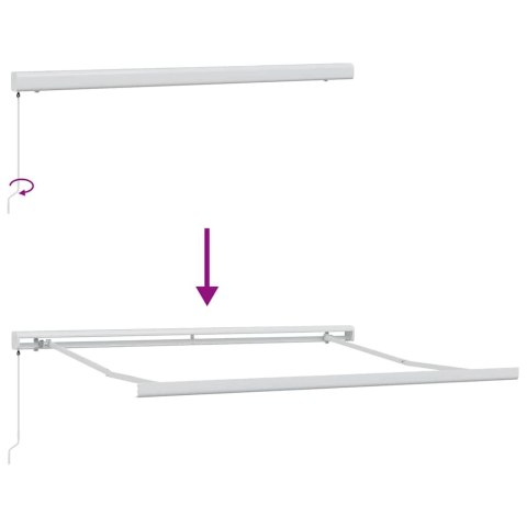 Manualna Markiza Rozkładana w Wielokolorowe Paski 350 x 250 cm Lumarko!