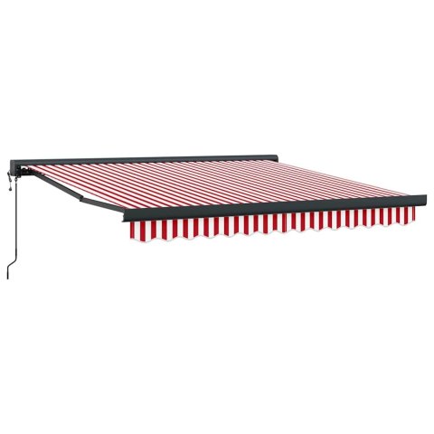 Markiza zwijana Czerwono-biały 350 x 250 cm Tkanina, metal Lumarko!