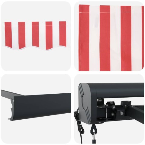 Markiza zwijana Czerwono-biały 350 x 250 cm Tkanina, metal Lumarko!