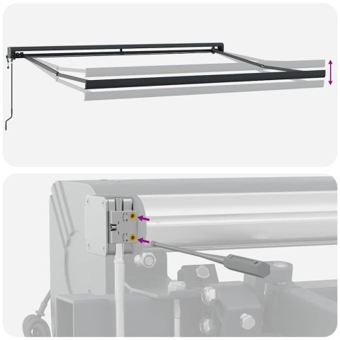 Markiza zwijana Czerwono-biały 350 x 250 cm Tkanina, metal Lumarko!