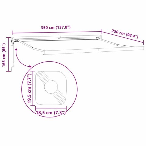 Markiza zwijana Czerwono-biały 350 x 250 cm Tkanina, metal Lumarko!