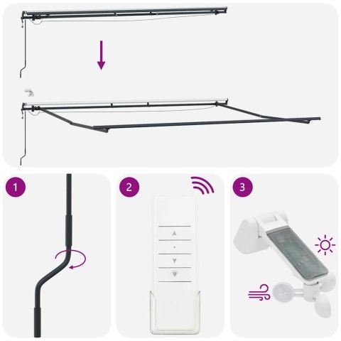 Automatyczna chowana markiza vidaXL z LED Biała 400x300 cm Lumarko!