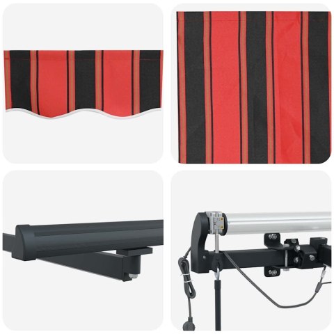 Automatyczna markiza chowana z LED w pomarańczowym i brązowym 600x300 cm Lumarko!