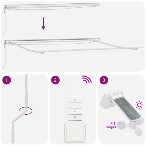 Markiza automatyczna z LED w pomarańczowym i brązowym, 500 x 350 cm Lumarko!