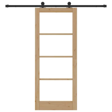 Drzwi Przesuwne vidaXL 'ORKDAL'z zestawem akcesoriów, Lite drewno i szkło Lumarko!