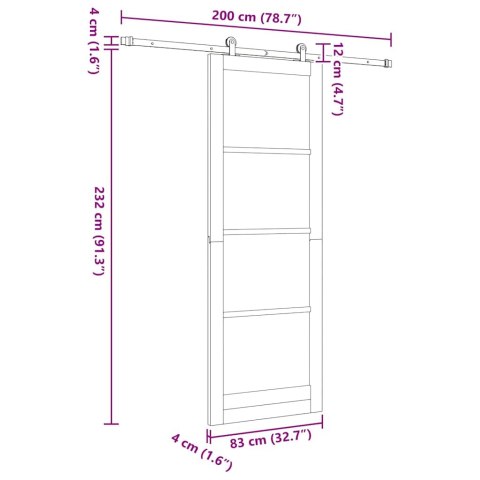 drzwi przesuwne z zestawem akcesoriów 'ORKDAL'Drewno i szkło Lumarko!
