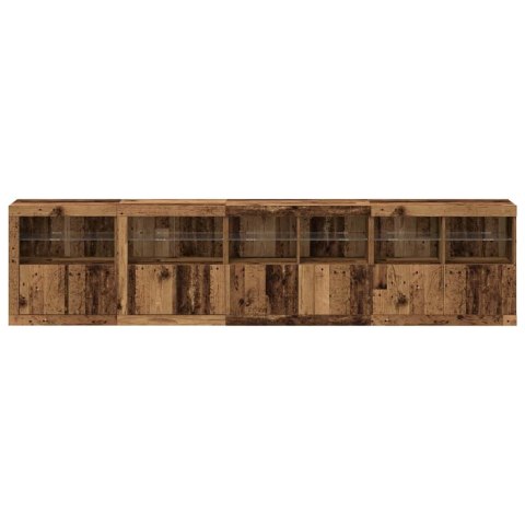 Barek z lampkami LED Stare Drewno 283x37x67 cm Drewno inżynieryjne Lumarko!