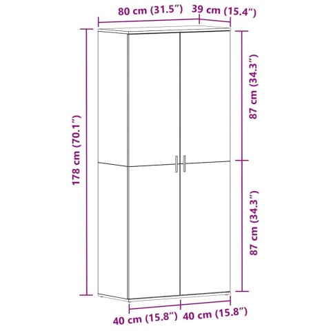 Szafka na buty Biała 80x39x180 cm Drewno inżynieryjne Lumarko!