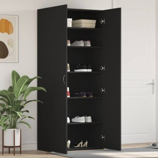 Szafka na buty Czarna 80x35,5x180 cm z materiału drewnopochodnego Lumarko!